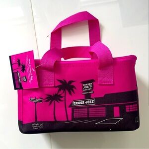 NWT Trader joes mini pink insulated tote bag NEW